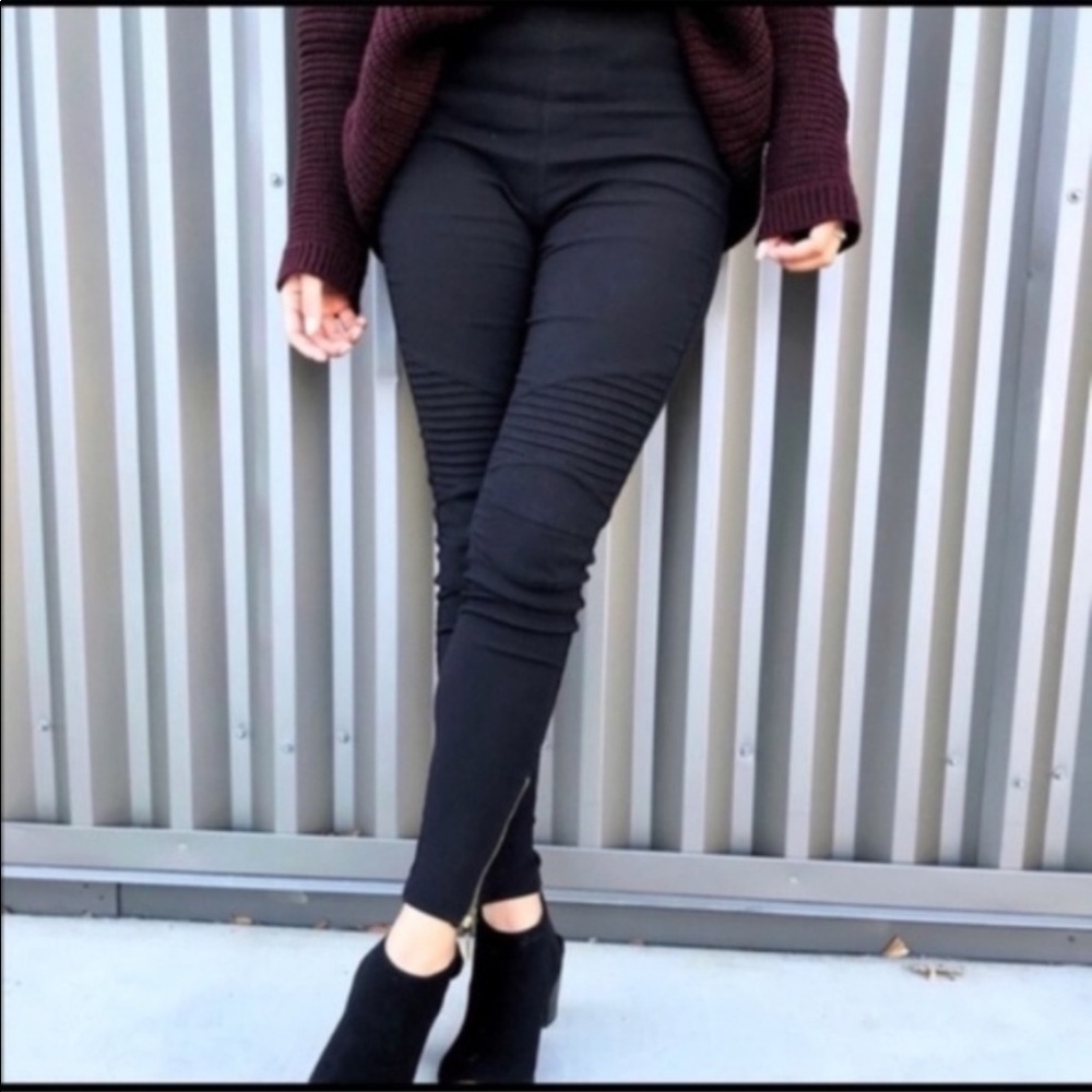 🖤Just In🖤 Biker Moto Skinny Pants-Black